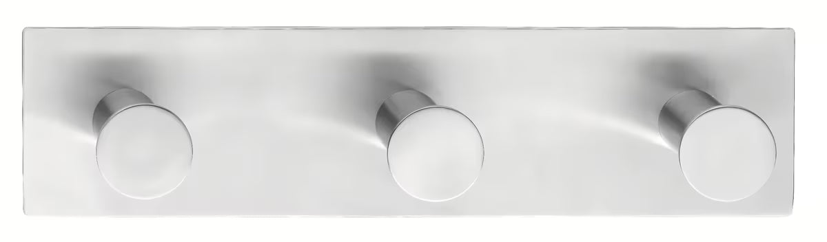 Trostruka Kukica tesa powerbutton od brušenog nehrđajućeg čelika pro montaža na zid bez bušenja