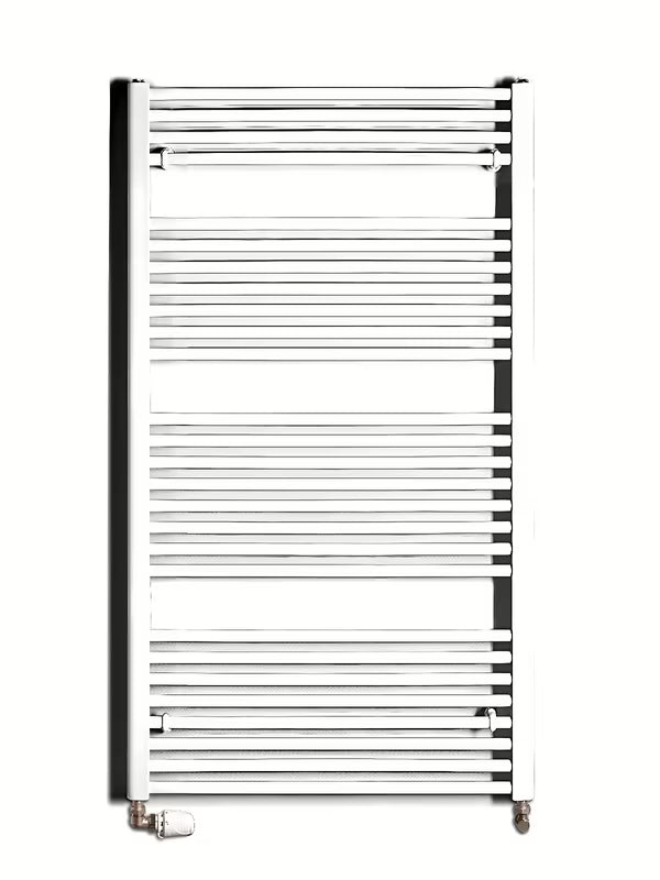 Bijeli kombinirani cijevni radijator Thermal Trend KD 132x75 cm prikladan za kupaonicu