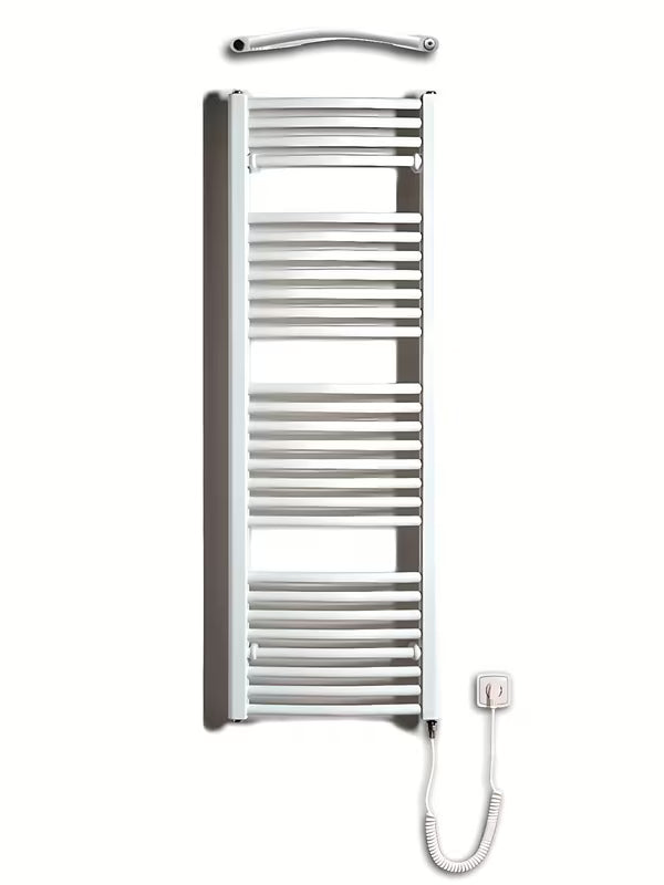 Bijeli električni cijevni radijator Thermal Trend KDOE 450x1320 mm za kupaonicu.