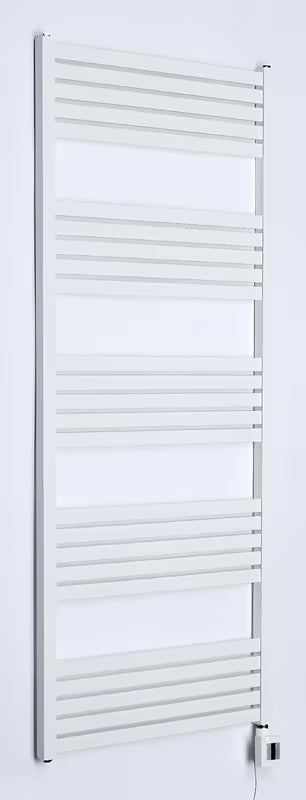 Bijeli električni radijator Thermal Trend KH Economy 60x150 cm s termostatom KTX i plavim LED zaslonom.