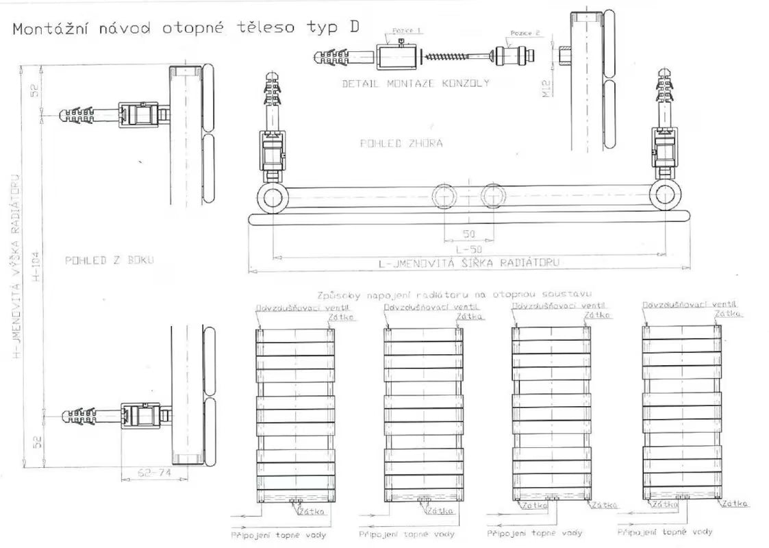 Antracitni kombinirani radijator Thermal Trend Viktor 179x75 cm, prikladan pro grijanje i sušenje ručnika.
