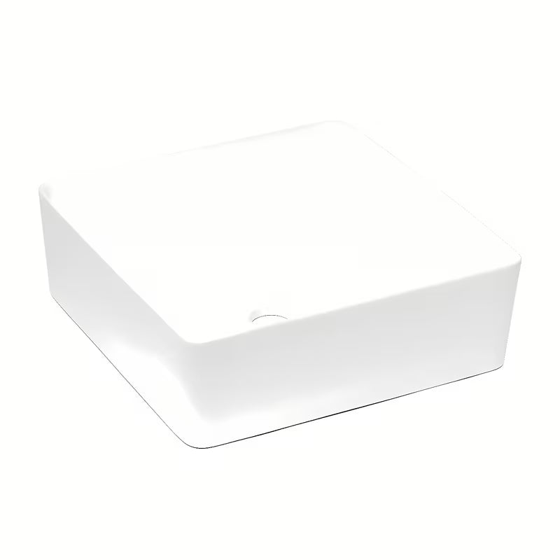 Bijeli umivaonik na ploču Triomini Slim od tanke keramike, izvedba bez preljeva.