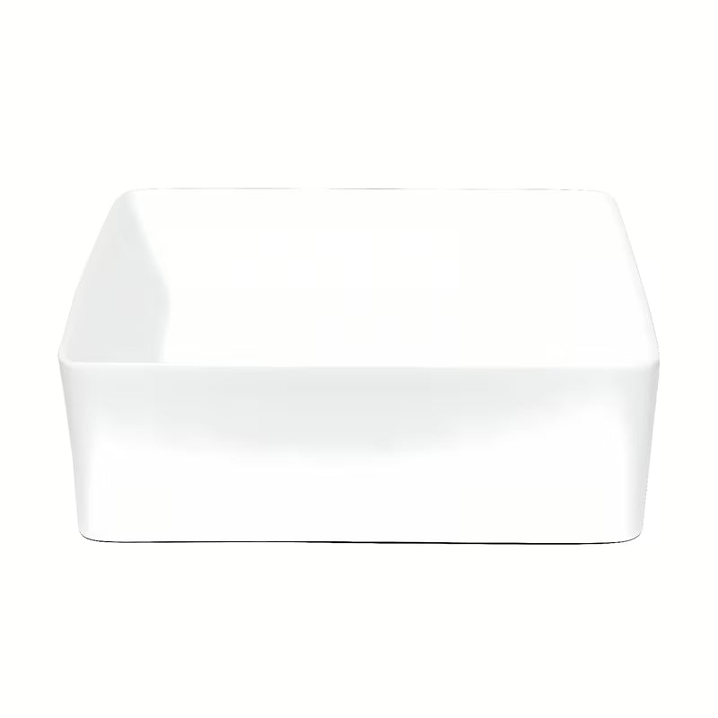 Bijeli umivaonik na ploču Triomini Slim od tanke keramike, izvedba bez preljeva.