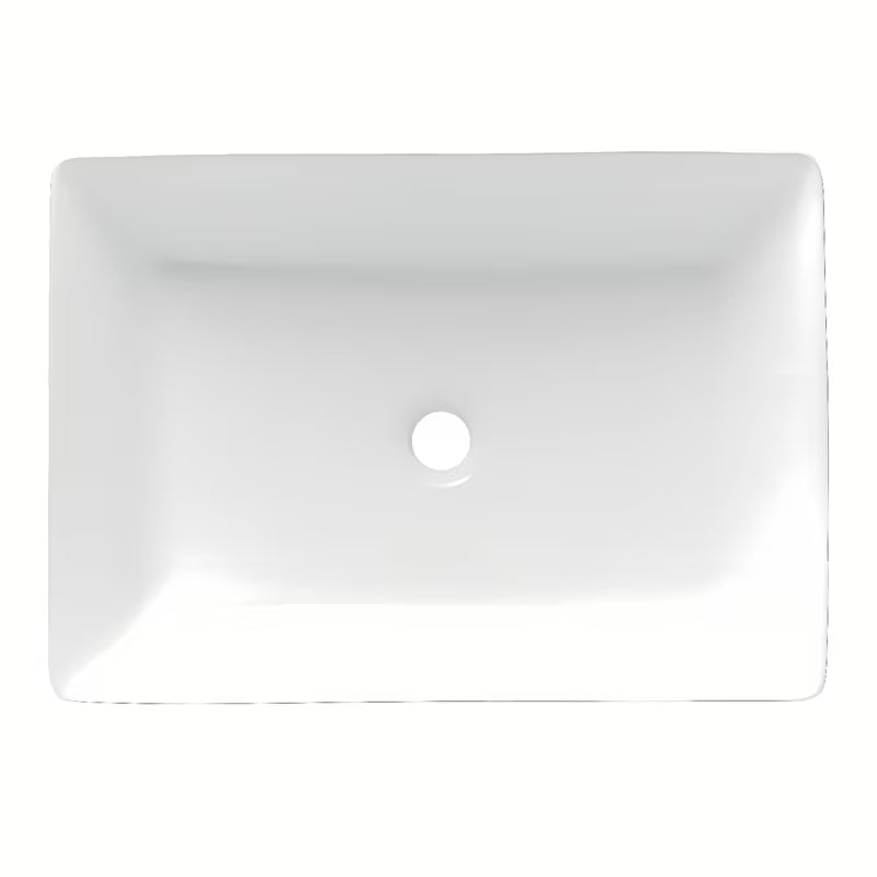 Bijeli četvrtasti umivaonik na ploču Triomini Slim od tanke keramike, 55 x 39 cm