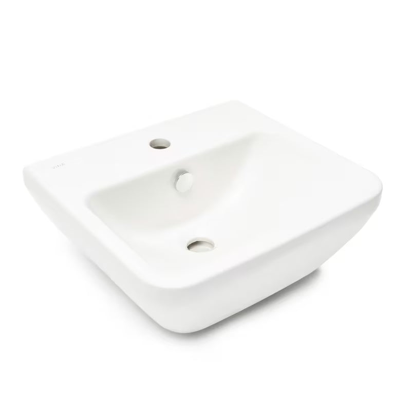 Bijeli viseće keramički umivaonik vitra Integra 45x40 cm s otvorom pro za slavinu u sredini