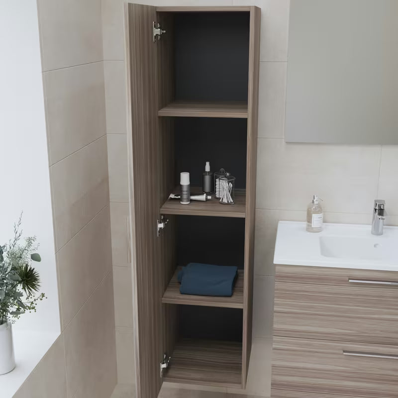 Visoka viseća kupaonski ormarić vitra Mia 35x35x145 cm u dekoru cordoba s vratima i policama.