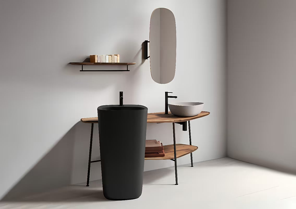 Keramički umivaonik na ploču Vitra Nuo 46,5 x 39,5 cm u boji clay beige bez otvora za miješalicu.