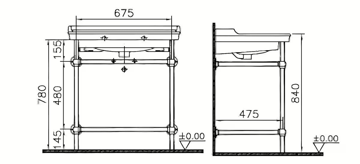 Bijeli keramički viseći umivaonik Vitra Ricordi 80 x 53 cm s otvorom za pro slavinu u sredini i preljevom.
