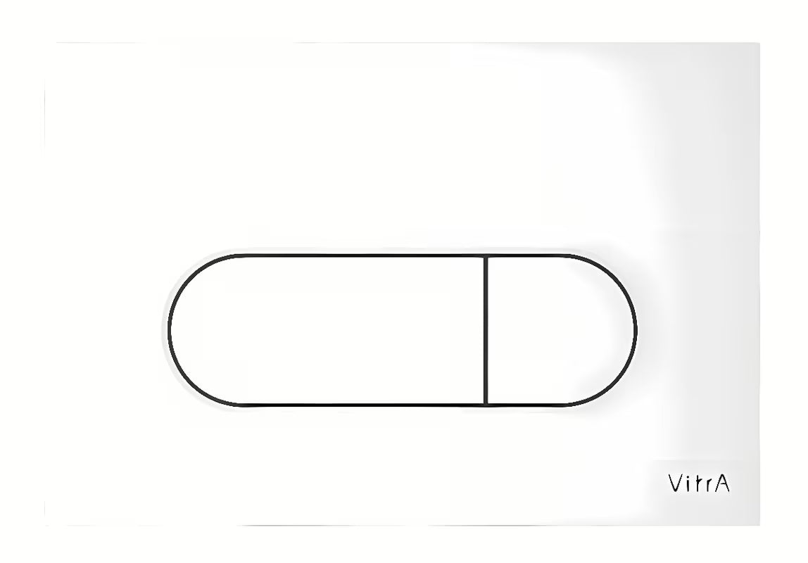 Bijele plastične tipke za ispiranje tipka Vitra Root Round pro za ugradbene module vitra.