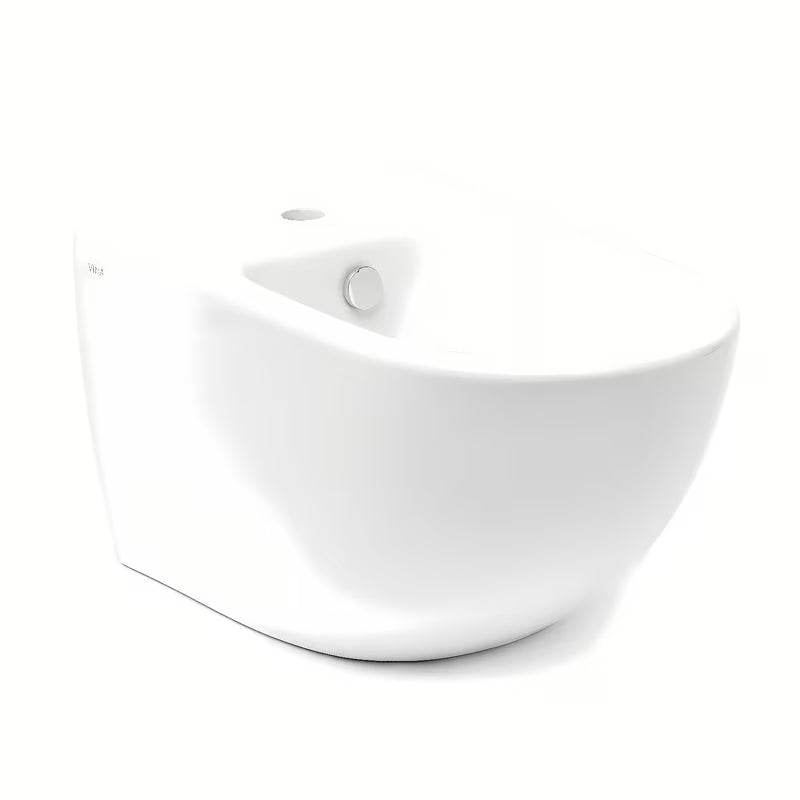 Bijeli viseći bide vitra Shift sa skrivenim pričvršćenjem keramike, bez vidljivih poklopaca i otvora.