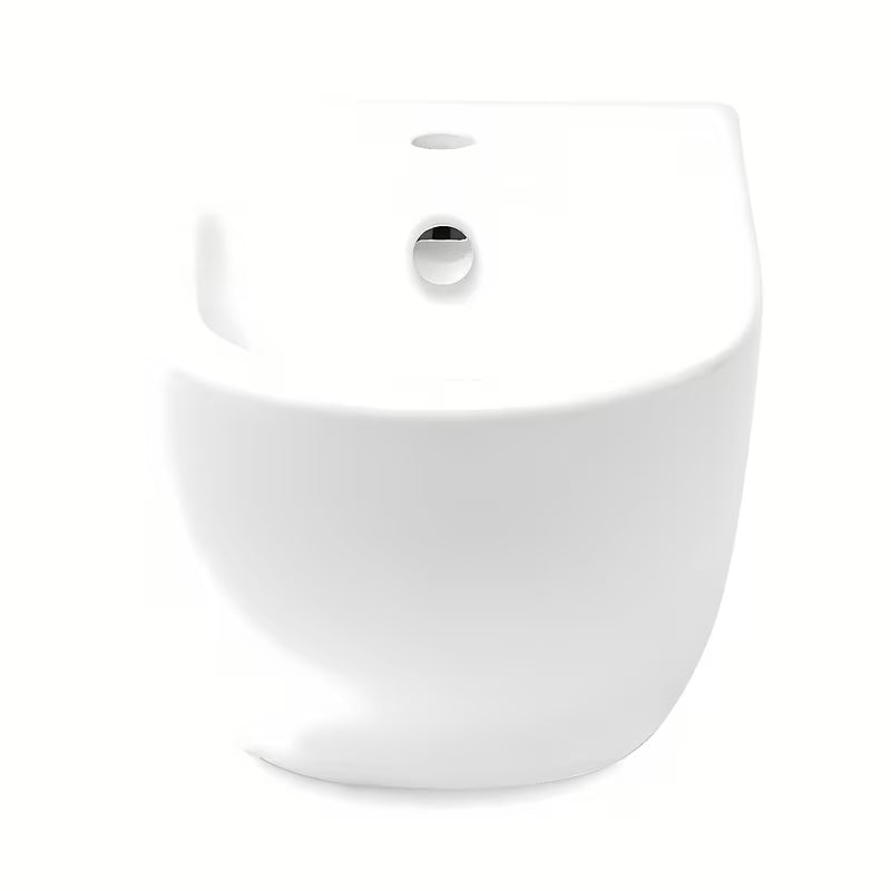 Bijeli viseći bide vitra Shift sa skrivenim pričvršćenjem keramike, bez vidljivih poklopaca i otvora.