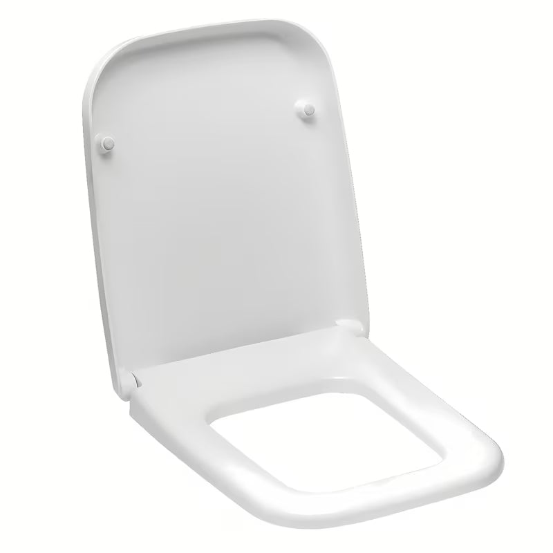 Bijela WC daska Vitra Shift od duroplasta s soft Close i metalnim šarkama sa skrivenim pričvršćenjem.