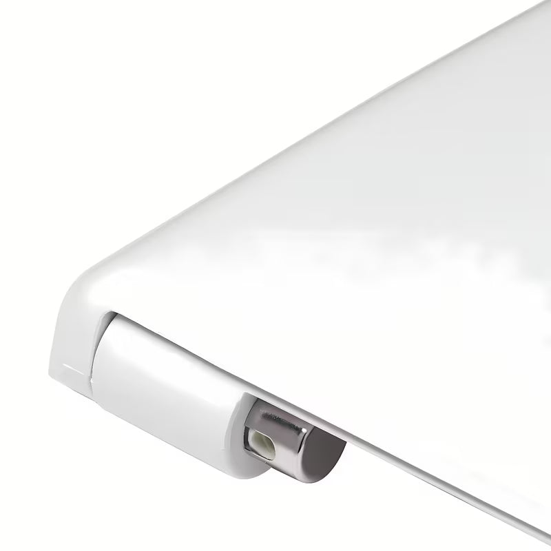 Bijela WC daska Vitra Shift od duroplasta s soft Close i metalnim šarkama sa skrivenim pričvršćenjem.