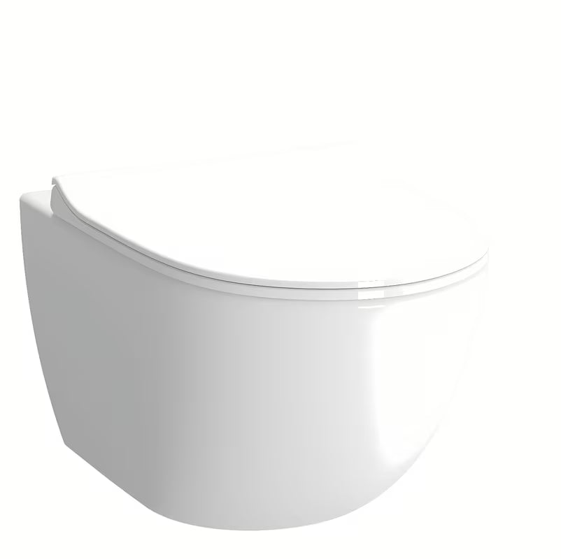 Bijeli viseća WC školjka vitra Shift bez sustava za ispiranje sa skrivenim pričvršćenjem i zaobljenim oblikom.