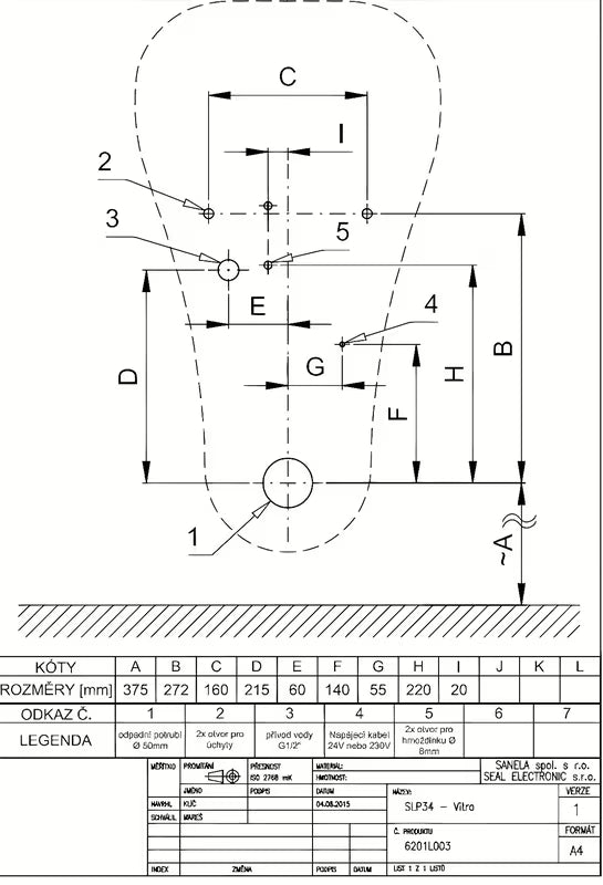Bijeli urinal vitra sa senzorom s automatskim ispiranjem Sanela
