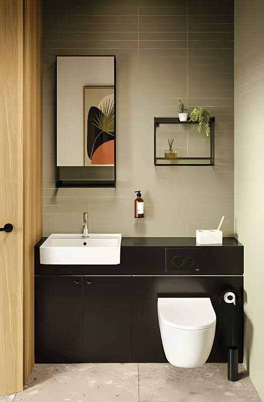 Crno stakleno tipka za aktiviranje Vitra Vetro sa sjajnom pokrovnom pločom pro za podžbukne module