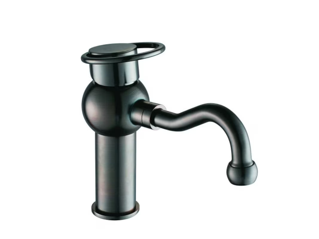 Jednoručna Baterija stojeća miješalica za umivaonik WF Industrial Dark-Metal bez odvoda u završnoj obradi uljno brušena bronca.