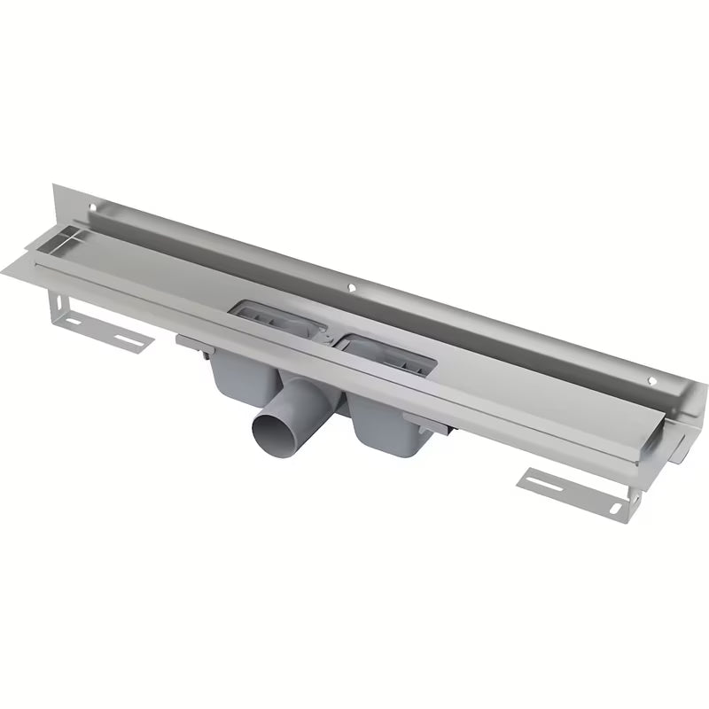 Nehrđajući tuš kanalica Alca 85 cm pro perforirani rešetka u izvedbi chrome, namijenjen pro ugradnji izravno za zid.