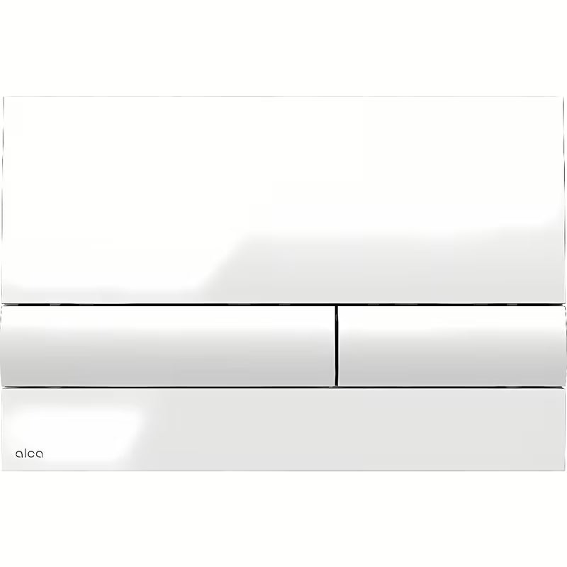 Bijeli tipka za aktiviranje AlcaPLAST s dvokoličinskim mehaničkim ispiranjem pro instalacijski sustav.