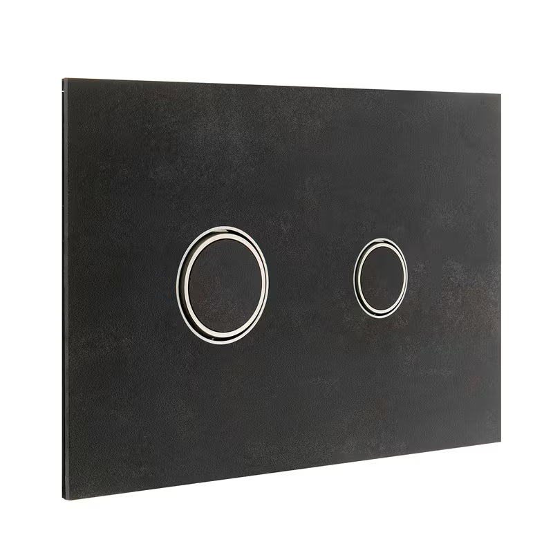 Crno-matni tipka za aktiviranje Alca pro vodokotlića Alcaplast iz serije Metal.