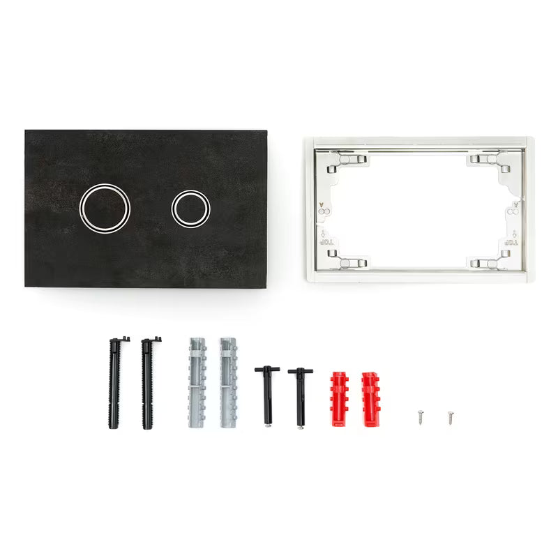 Crno-matni tipka za aktiviranje Alca pro vodokotlića Alcaplast iz serije Metal.