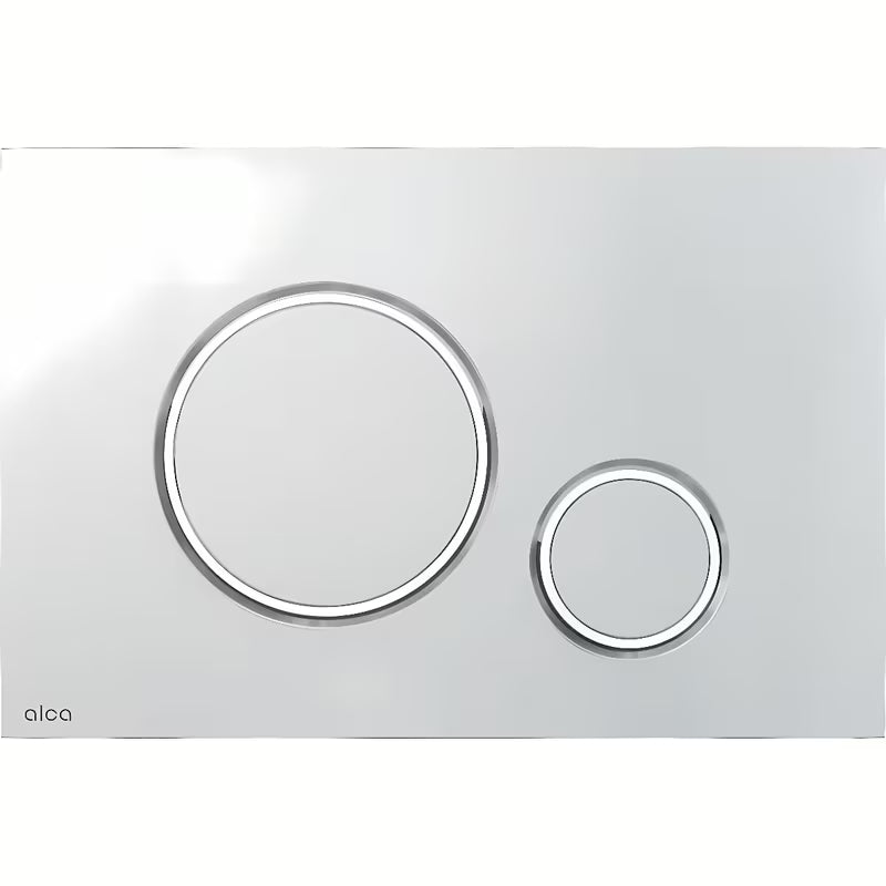 Tipka za Aktiviranje Alca u izvedbi krom-mat pro predzidni instalacijski sustavi i vodokotlići pro za ugradnju u zid.