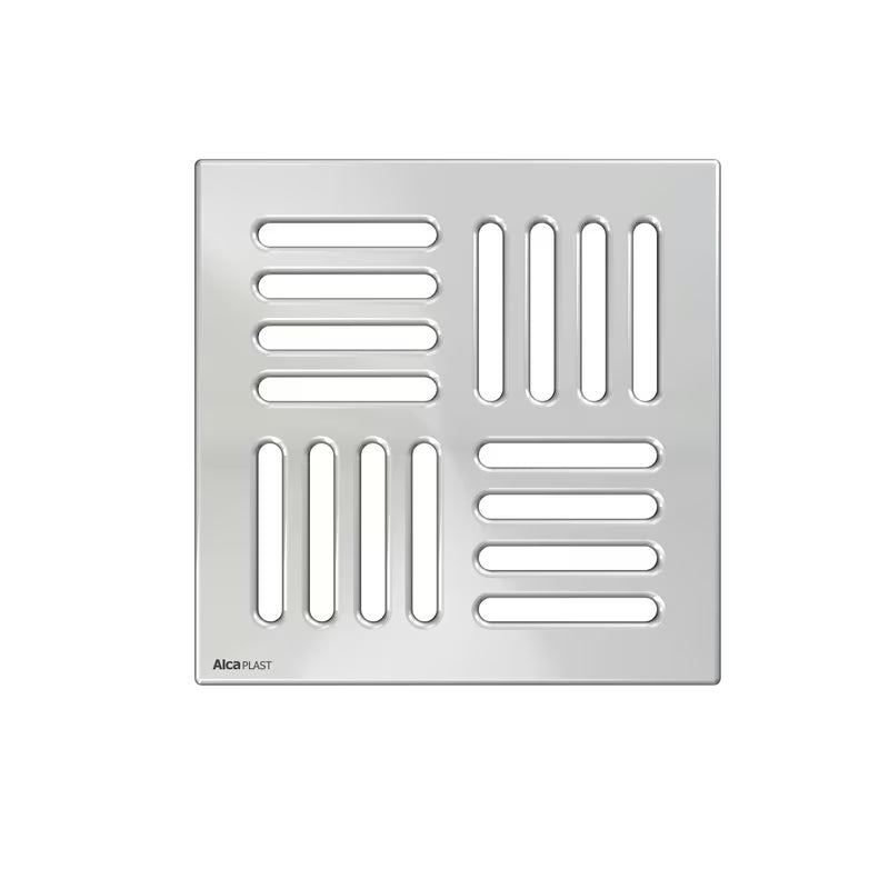 Podni sifon/slivnik Alca pro okvir 150×150 mm s masivnom rešetkom od nehrđajućeg čelika