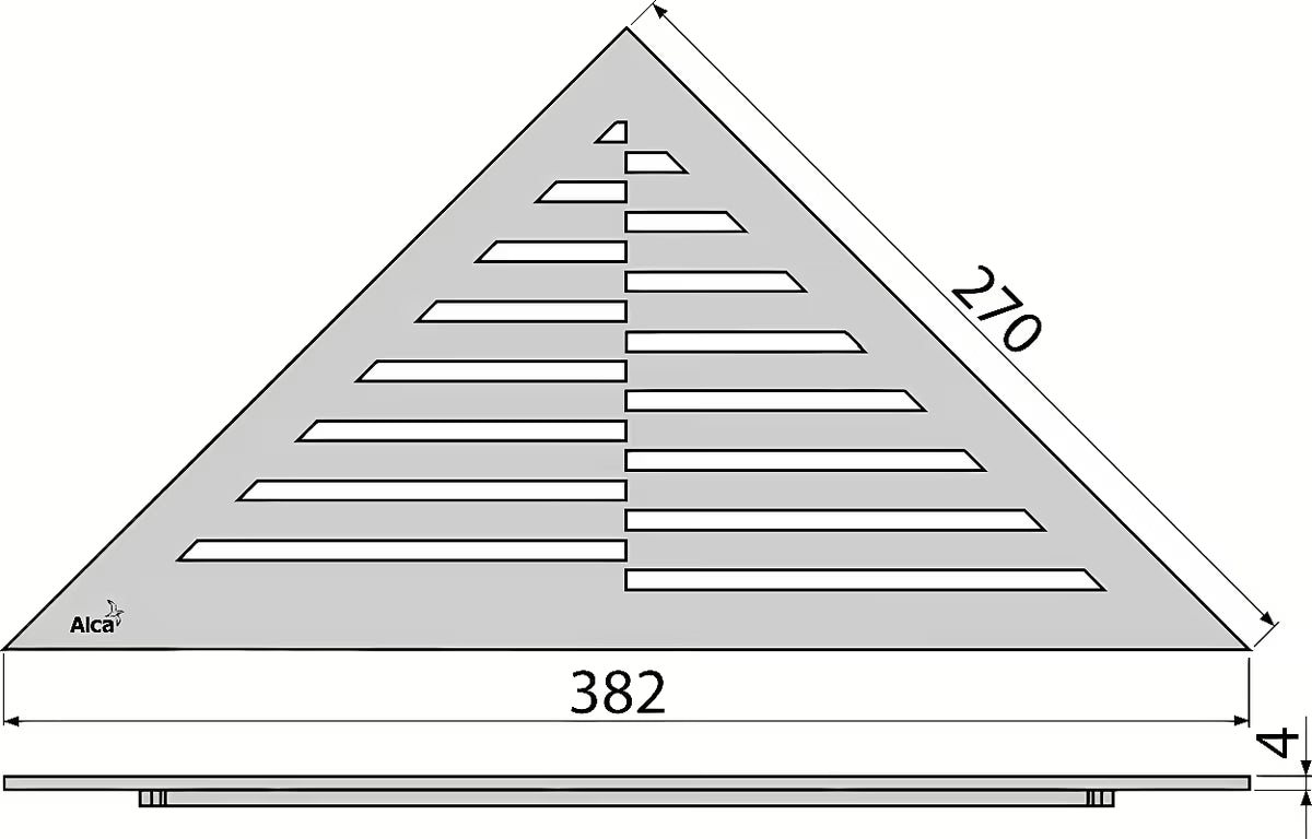 Nehrđajući rešetka Alca Time u dekoru zebra s četkanom mat površinom pro podni kanal ARZ1.