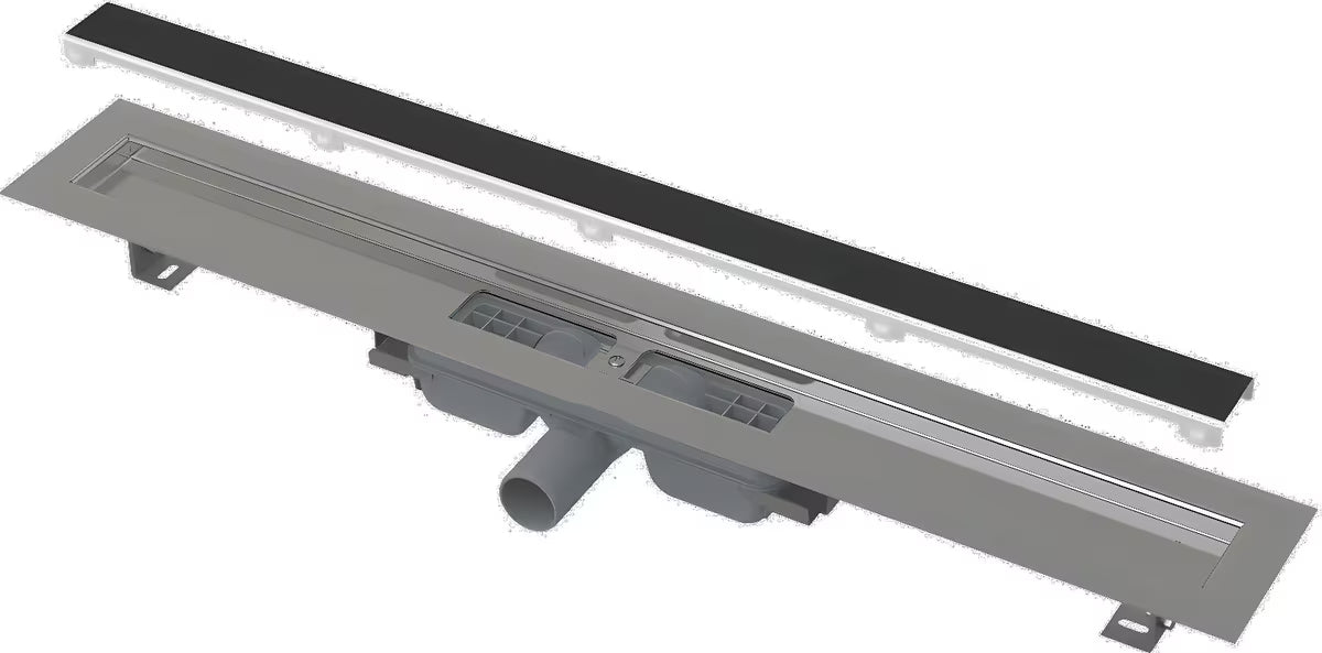 Nehrđajući tuš kanalica Alca s rešetkom pro za umetanje pločica bez okvira pro tuševi u razini poda.