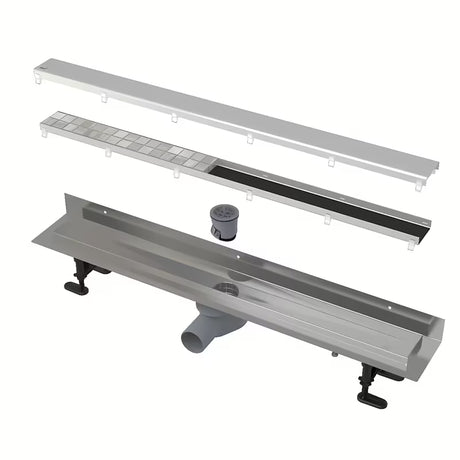 Nehrđajući tuš kanalica Alca APZ23 Double za zid s obostranom rešetkom pro puni nehrđajući čelik ili umetak za pločice