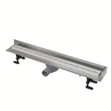 Nehrđajući tuš kanalica Alca 91 cm u boji chrome s mat rešetkom od nehrđajućeg čelika i niskim okretnim sifonom