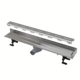 Nehrđajući tuš kanalica Alca 91 cm u boji chrome s mat rešetkom od nehrđajućeg čelika i niskim okretnim sifonom