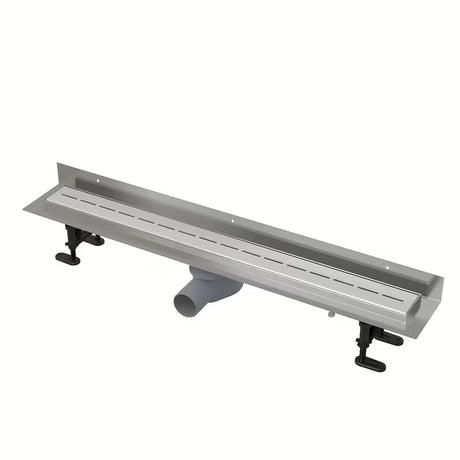 Nehrđajući tuš kanalica Alca 101 cm s mat rešetkom od nehrđajućeg čelika i niskim okretnim sifonom