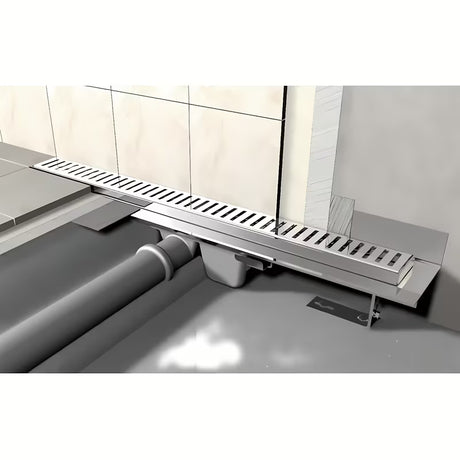 Nehrđajući tuš kanalica Alca 105 cm u izvedbi chrome pro montaža izravno za zid