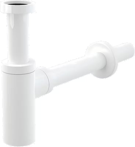 Bijeli sjajni potpuno metalni sifon za umivaonik Alca od mesinga pro priključak na odvod Ø32 mm.