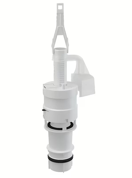 Bijeli odvodni ventil Alca pro dvokoličinsko štedno ispiranje za predzidne instalacijske sustave.