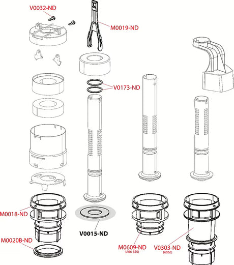 Bijeli odvodni ventil Alca pro dvokoličinsko štedno ispiranje za predzidne instalacijske sustave.