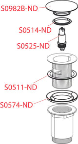 Alca umivaonički odvod ClickClack 5/4 s preljevom i velikim bijelim čepom