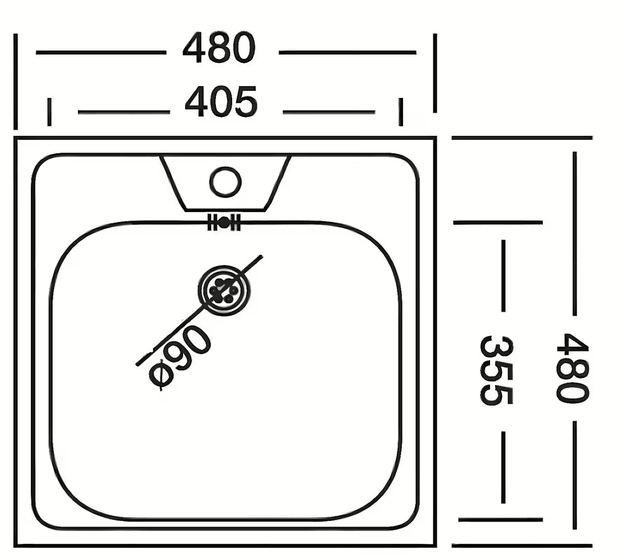 Nehrđajući sudoper  Alveus Allux 70 pro, montaža na radnu ploču, s preljevom i otvorom pro za slavinu.