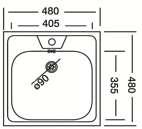 Nehrđajući sudoper  Alveus Allux 70 pro, montaža na radnu ploču, s preljevom i otvorom pro za slavinu.