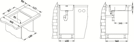 Nehrđajući ugradbeni sudoper  Alveus Basic 10 bez ocjeđivača s preljevom i sitastim odvodom