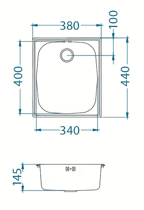 Nehrđajući ugradbeni sudoper  Alveus Basic 10 na radnu ploču 38x44 cm s preljevom