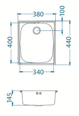 Ugradbeni nehrđajući kuhinjski jednostruki sudoper Alveus Basic 10 bez ocjeđivača u izvedbi SAT