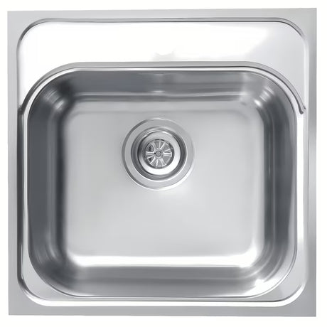 Inox ugradbeni sudoper  Alveus Basic 140 bez ocjeđivača, s preljevom i otvorom pro za slavinu.