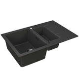 Crni granitni sudoper  Alveus Cadit 70 / 91 s tuš kadom i ocjeđivačem na radnu ploču.