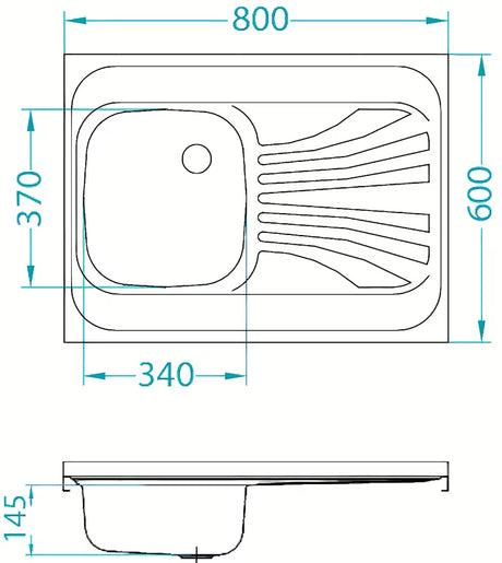 Alveus Classic 30 nehrđajući sudoper  s ocjeđivačem, nadgradna izvedba, posuda lijevo