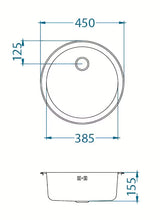 Okrugli nehrđajući sudoper  Alveus Form 10 pro za ugradnju u radnu ploču