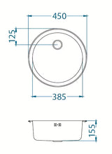 Okrugli nehrđajući kuhinjski ugradbeni sudoper Alveus Form 10 bez ocjeđivača