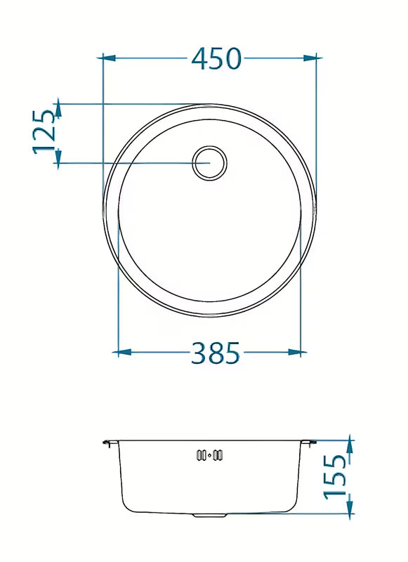 Okrugli nehrđajući kuhinjski ugradbeni sudoper Alveus Form 10 bez ocjeđivača