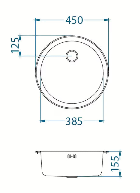 Okrugli nehrđajući kuhinjski ugradbeni sudoper Alveus Form 10 bez ocjeđivača